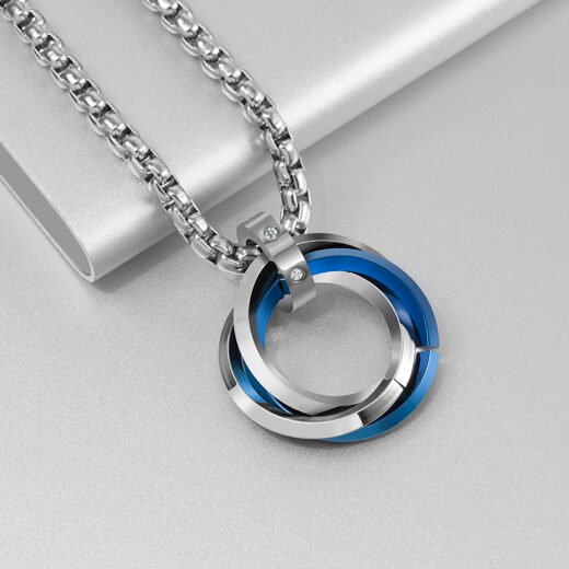 BAC 316L Stainless Steel Retro Pendant Personalized Ring Men's Simple Motorcycle Necklace Party Necklace Anniversary Jewelry