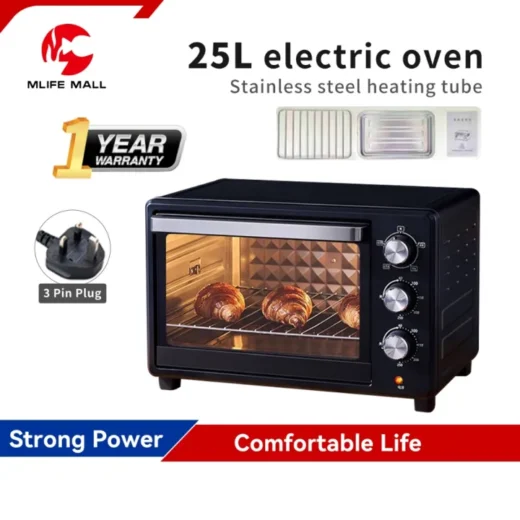 Fooksung Double Layer Oven with Baking Time Control 15L/25L/48L Multi Function Bake Ketuhar Elektrik Dua lapisan Household 烤箱 Large Electric Oven