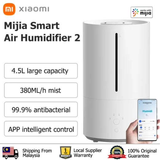 Xiaomi Mijia Air Humidifier 2 Portable 4.5L Living Room Smart Air Humidifier Silver Ion 99% Antibacterial Essential Oil Large Capacity APP Control 加湿器