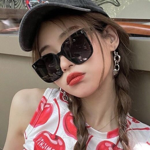 Korean Style Sunglasses Retro Big Frame Sunglasses Anti-UV Sunglasses Men's And Women's Trendy Glasses