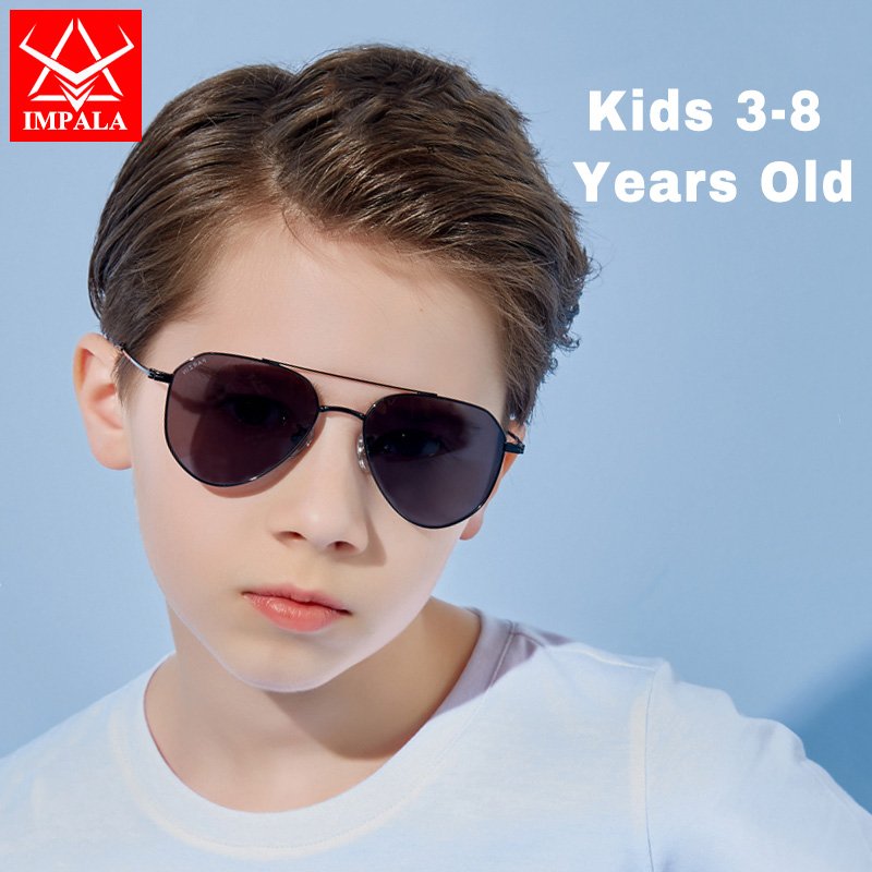 IMPALA 2025 Fashion Kids Sunglasses for Boys Girls 3-8 Years Old UV Protective Block Sunshine Anti Reflection Sun Glasses Children Classic Style Colorful Eyewear QT1620W