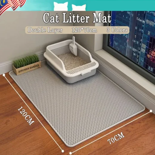 🔥Extra Large🔥Cat Litter Mat Double Layer Cat Litter Carpet Cat Trapping Mat Waterproof Carpet Kucing Easy Clean