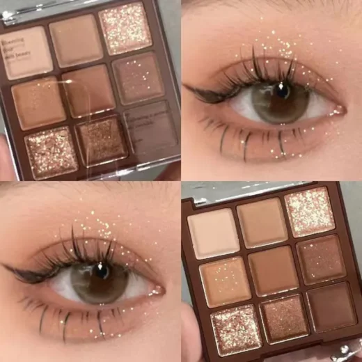 Nine color chocolate eye shadow, pearly, matte, hard to take off makeup, versatile, beginner eye shadow plate