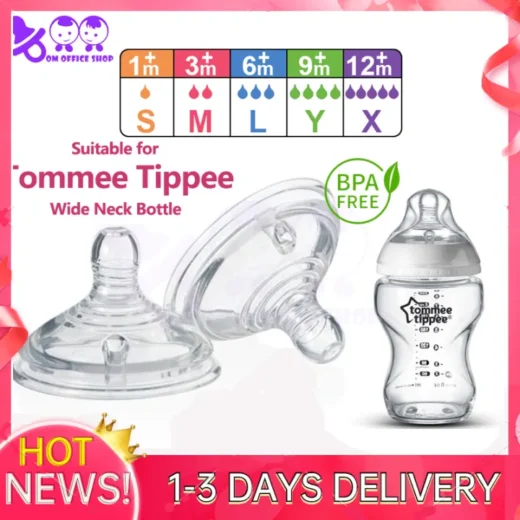 60mm Wide Neck Nipple Silicone Pacifier Suitable For Tommee Tippee Liquid Silicone Nipple Feeding Bottle Nipple Teat 0-12 Months Baby Teat Feeding Essentials anti colic