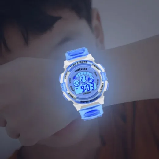 【PrettySet】Kids Luminous Watches LED Colorful Flash Digital Waterproof Alarm for Boys Girls Date Week Creative Children's Fashion Clock