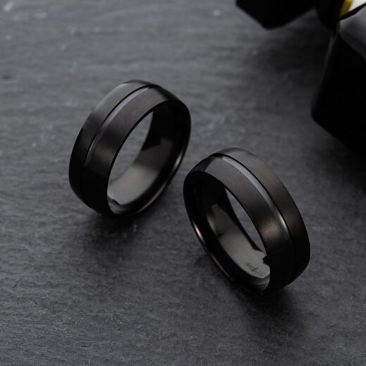 FASHION NINE Stainless Steel Ring Black Men's Fashion Jewelry Hand Jewelry Unisex Ring