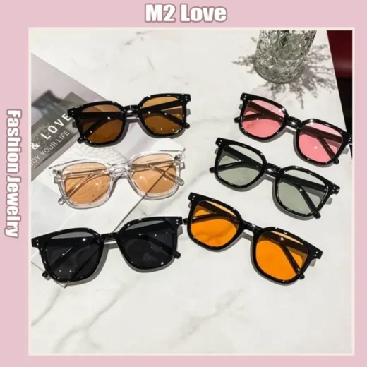 Fashion Sunglasses Korean Square Glasses Brown Retro Sunglasses Men's and Women's Glasses Cermin Mata Hitam 男士墨镜