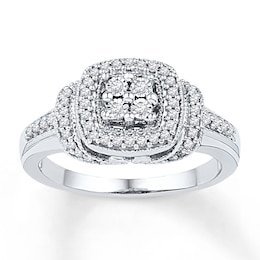 Multi-Gemstone Ring 1/8 ct tw Diamonds 14K Yellow Gold