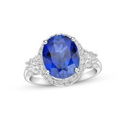 Natural Emerald Ring 3/4 ct tw Diamond Accents 14K Gold