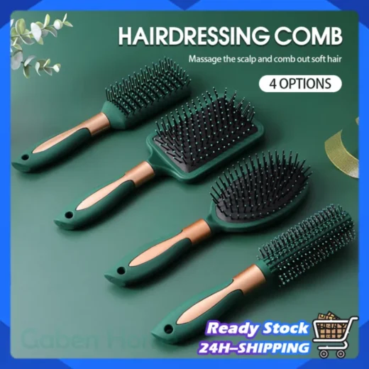 Massage Comb Anti Static Round Hair Brush Smooth Curly Hair Inside Buckle Straight Hair Comb Home Barber Wet Dry Large Air Cushion Comb
