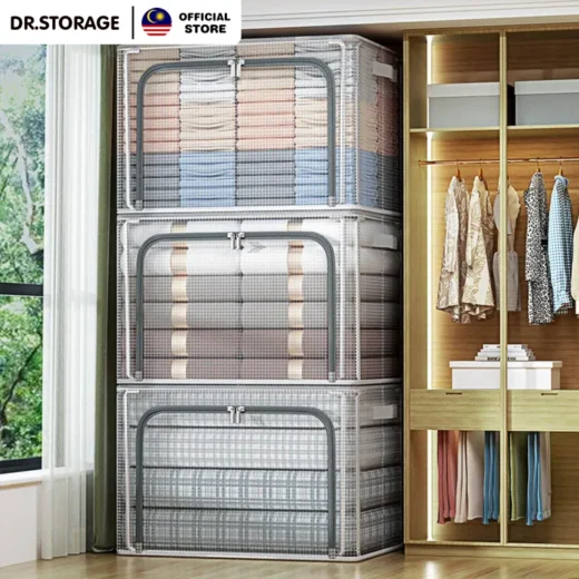 DR.STORAGE 24L/66L/100L Foldable Storage Box Container Storage Box Kotak Simpan Barang Bekas Simpan Barang 收纳箱