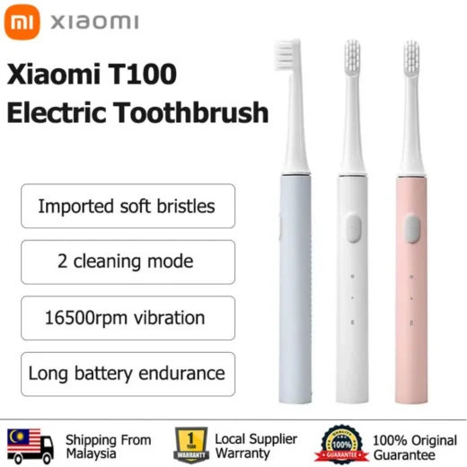 Xiaomi Mijia Electric Toothbrush T100 Sonic Electric Tooth Brush Replacement Head USB Rechargeable 2 Mode IPX7 USB Charging MES603 电动牙刷