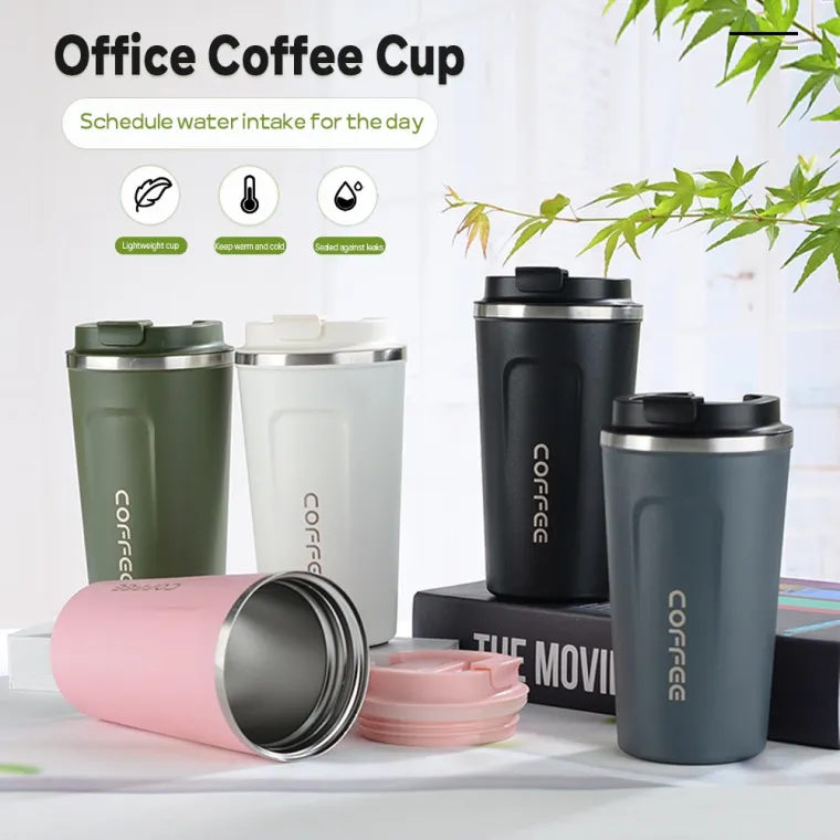 2 in 1 Thermos Mug 500ml Coffee Mug Thermos Insulated Tumbler Coffee Travel Mug Vacuum Insulated Coffee Thermos Cup Stainless Steel with Screw on Lid