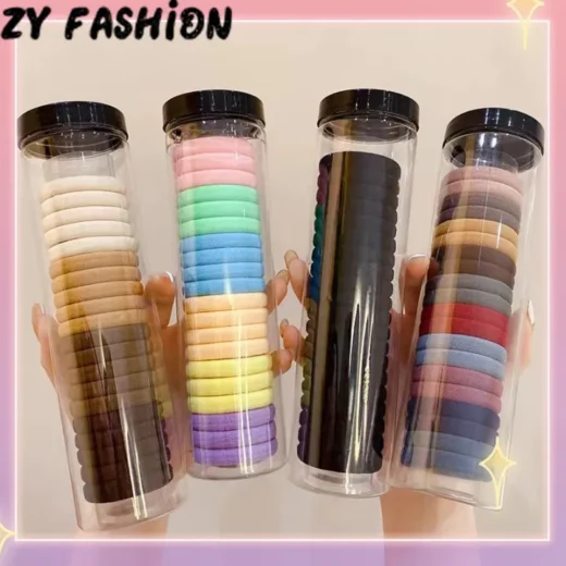 Zy Fashion20pcs/box Multicolor Hair Rope for Women Korean Style High Elastic Hair Tie Fashion Girl Scrunchies