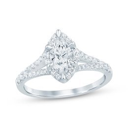 Diamond Enhancer Ring 3/4 ct tw Marquise/Round 14K White Gold