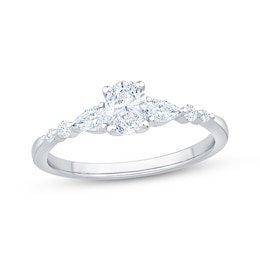 Diamond Earrings 1/4 ct tw Princess-cut 14K White Gold