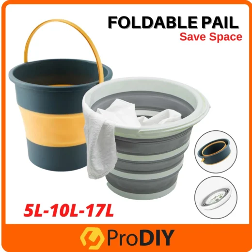 Foldable Pail 10L Portable Folding Collapsible Pail Outdoor Car Wash Fishing Travel Bathroom Baldi Lipat (RANDOM COLOUR)